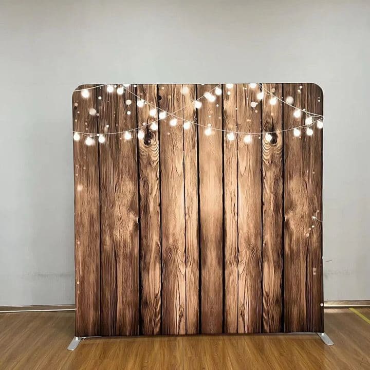 Backdrop Holz mit Lichterketten