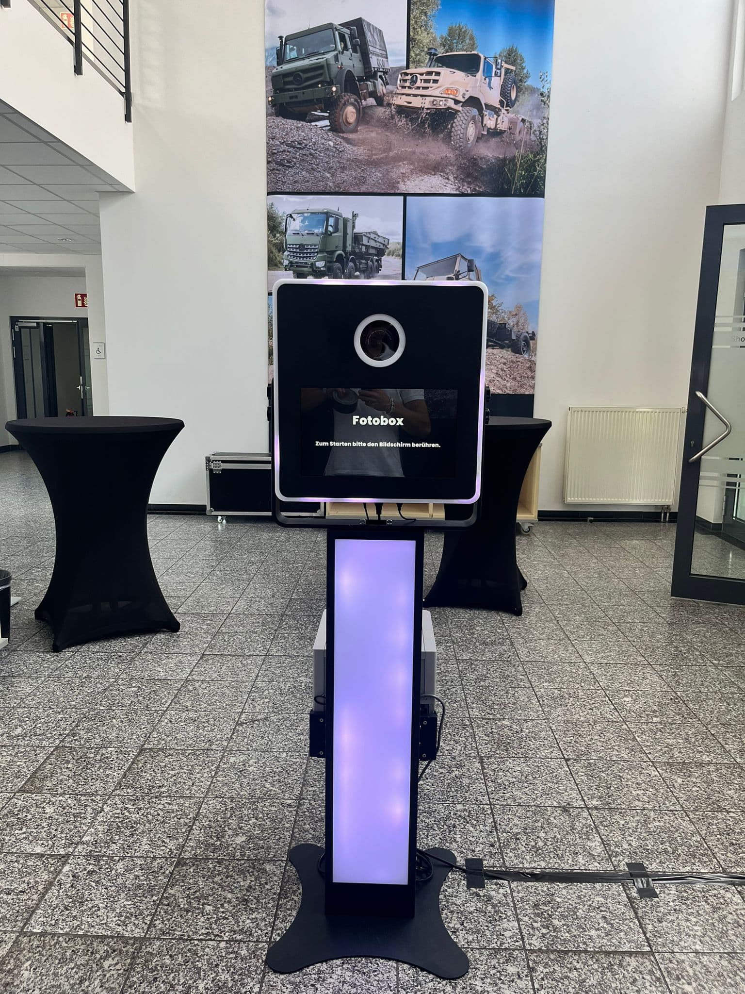 Fotobox Indoor-Aufbau im Saal